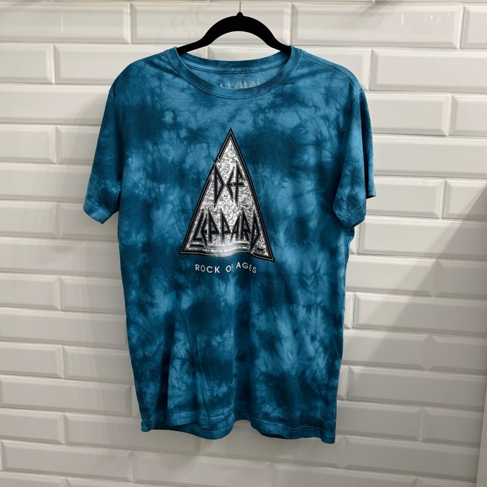 Men’s Medium Def Leppard Tie Dye Short Sleeve Tee